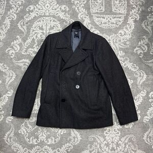 GAP Men's Wool Peacoat Gray Size S Double-Breasted Winter Jacket